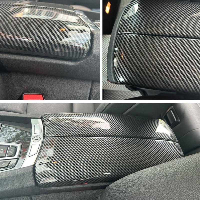 CHUANGHUI NA for BMW 5 Series GT F07 2010-2017 ABS Carbon Fiber Color Car Interior Center Armrest Box Cover Console Box Storage Box Trim Covers (535i GT / 550i GT) - Image 3