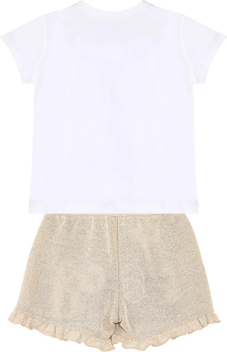 Denokids Happy Rabbit Girl T-Shirt Glitter Shorts Set