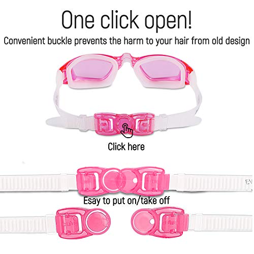 EverSport Kids Swim Goggles, Pack of 2 Swimming Goggles for Children Teens, Anti-Fog Anti-UV Youth Swim Glasses Leak Proof for Age4-16 - Image 5