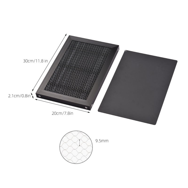 Honeycomb Engraving Table: Black Galvanized Iron Mesh Aluminum Alloy Edge - Sturdy Deformation-resistant Cut-through Indicator Design for Diode Engravers Cutting Wood Acrylic - Image 3