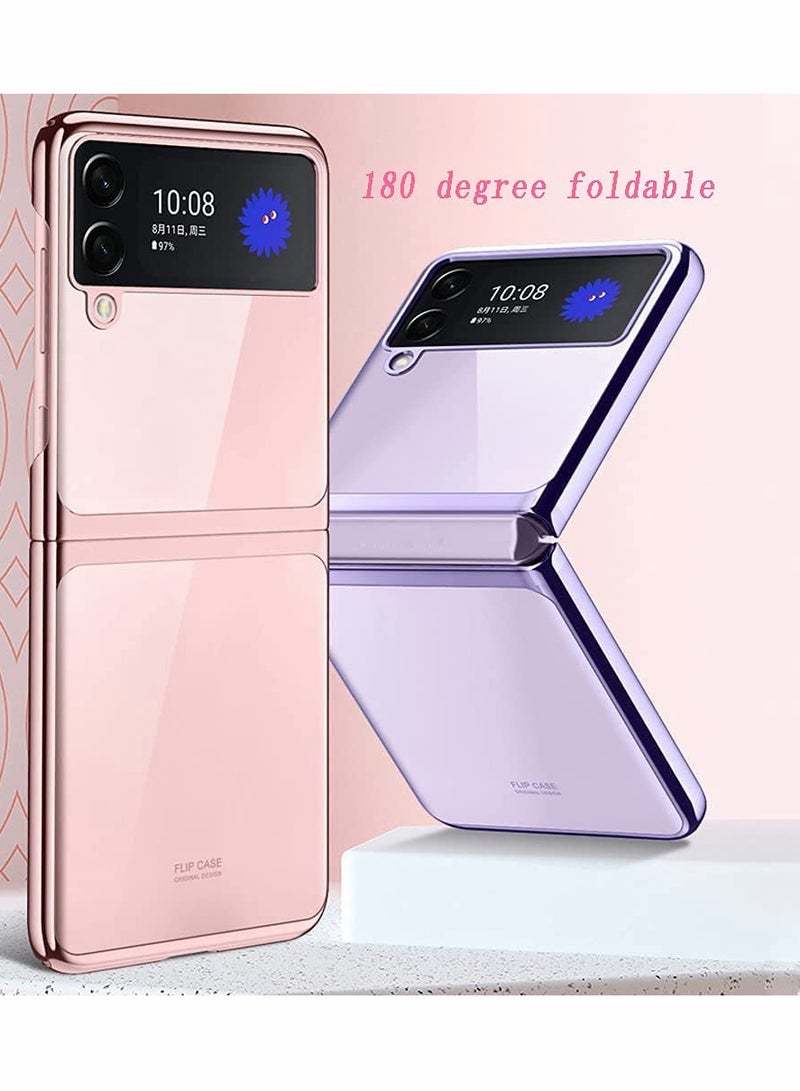 Excefore Transparent Plating PC Crystal Cover Finish Anti-Scratch Shookproof Protection Case for Samsung Galaxy Z Flip 3 - Image 4