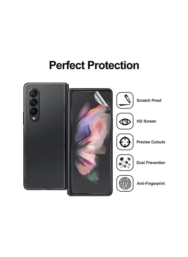 PROMASS Galaxy Z Fold 3 Screen Protector, [2SET 8PCS] HD Full Covered Outer + Inner Screen TPU Soft Film + Back Cover Flexible Screen Protector for Samsung Galaxy Z Fold 3 5G[Bubble Free][Simple Installation] - Image 3