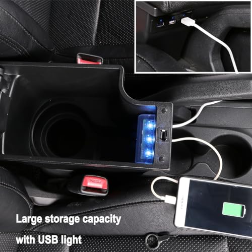 HRCHCG for Nissan Juke Consoles Armrest Box Double Layer Storage with 3 USB Port - Image 4