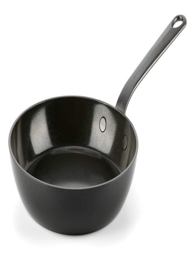 Greenpan مقلاة قلاية 8 بوصة من غرين بان كرافت، مصنوعة من السيراميك الصحي غير اللاصق، مع مقابض من الفولاذ المقاوم للصدأ، مقاومة للخدوش، آمنة للاستخدام على الحث، آمنة في غسالة الصحون والفرن، خالية من PFAS، باللون الأسود - Image 1