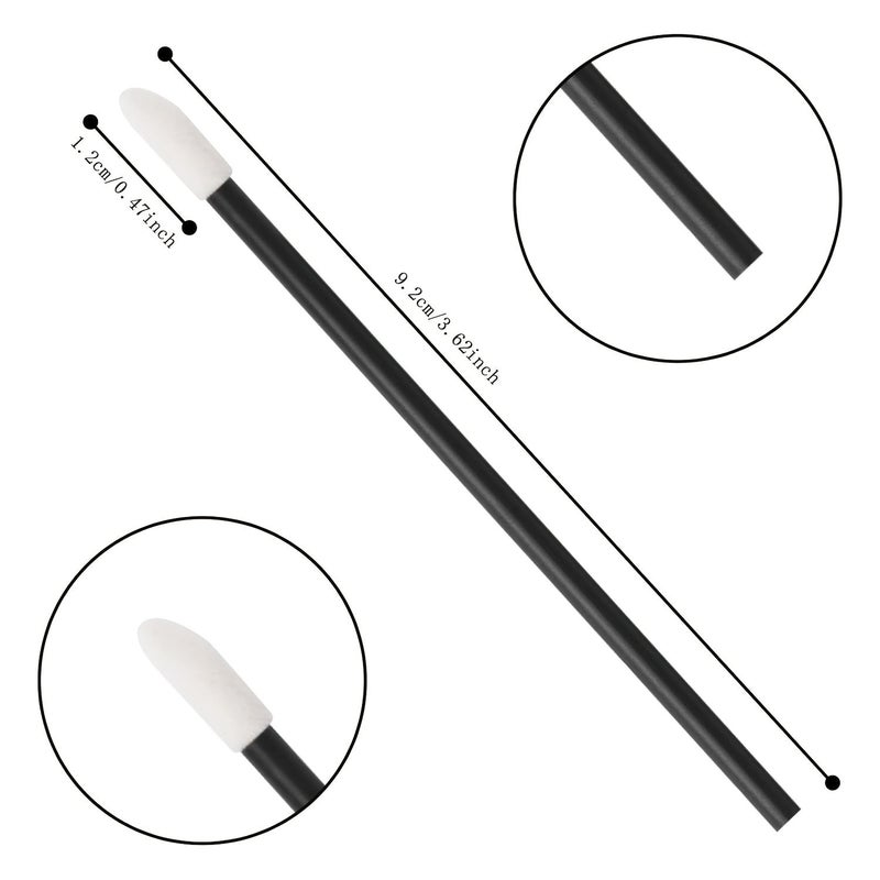 Sky Blue 50 Count Disposable Lip Brush Set Odorless ABS Handle Nylon Fluffy Applicator - Image 5
