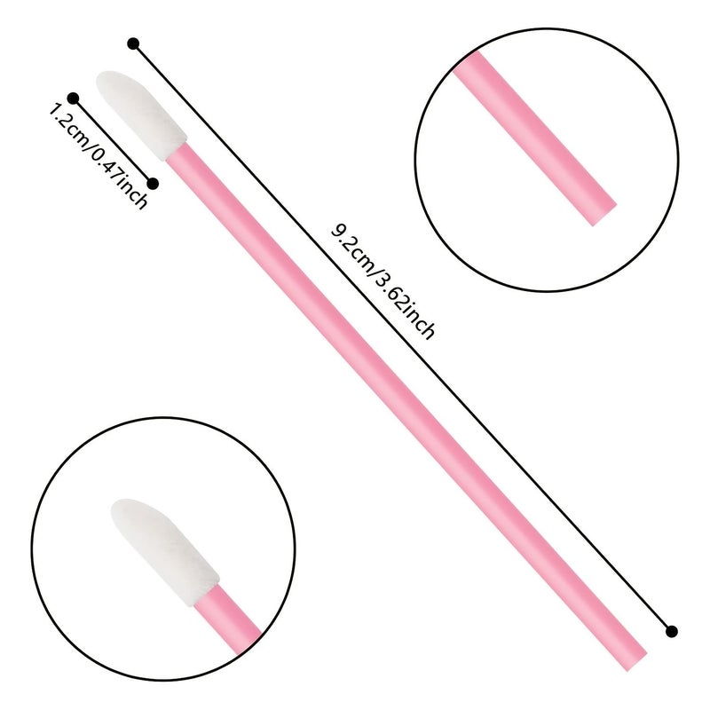 Sky Blue 50 Count Disposable Lip Brush Set Odorless ABS Handle Nylon Fluffy Applicator - Image 4