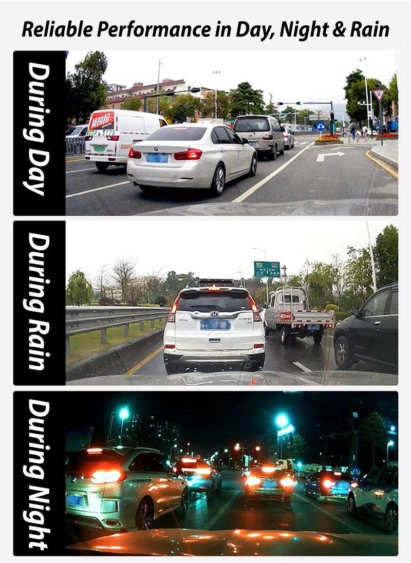 1080P HD Smart DVR Rearview Mirror Dash Cam with Front and Rear Dual Cameras, 170° Wide Angle Backup Cameras, Car Video Recorder Vehicle Blackbox with Night Vision, Motion Detection, Gravity-Sensor, Anti-Glare, 4.3" LCD Screen, Waterproof Rear Camera, Automatic Loop Recording, Reverse Parking Assistance Easy Installation, Supports up to 32GB TF Card