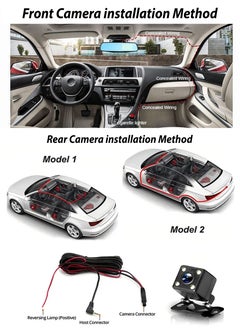 DBLEW 1080P HD Smart DVR Rearview Mirror Dash Cam with Front and Rear Dual Cameras, 170° Wide Angle Backup Cameras, Car Video Recorder Vehicle Blackbox with Night Vision, Motion Detection, Gravity-Sensor, Anti-Glare, 4.3" LCD Screen, Waterproof Rear Camera, Automatic Loop Recording, Reverse Parking Assistance Easy Installation, Supports up to 32GB TF Card  - Image 4