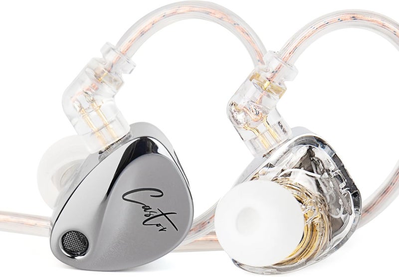 keephifi KZ Castor in Ear Monitor Headphones,Dual-Dynamic Driver Wired Earbuds, HiFi Improved Bass in-Ear Earphone Sound Tuning Noise Isolating IEM,2PIN Detachable Cable (Silver, Without Mic) - Image 1