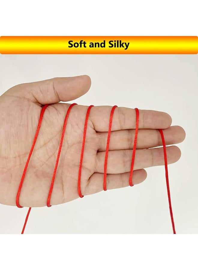 ChunLiou 2 mm 330 Feet Satin Nylon Cord String for Jewelry Making Bracelet Necklaces Beading Thread Rattail Macrame Kumihimo Chinese Knot Craft Red - Image 4