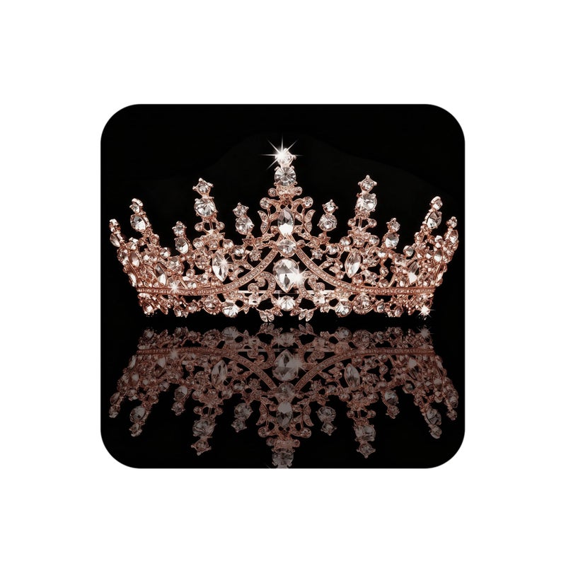 COCIDE Rose Gold Tiara and Crown for Women Crystal Queen Crowns Rhinestone Princess Tiaras for Girl Bride Wedding Hair Accessories for Bridal Birthday Party Prom Halloween Cos-play Costume Christmas - Image 1