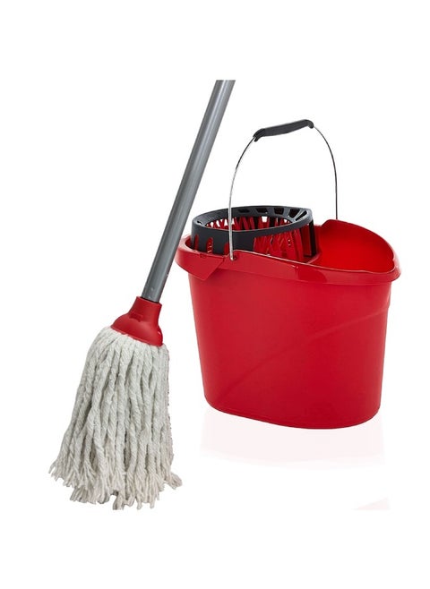Vileda Bucket And Wringer 26 x 37.5 x 26.5 Cm + Cotton Mop 10 x 6 x 153 Cm