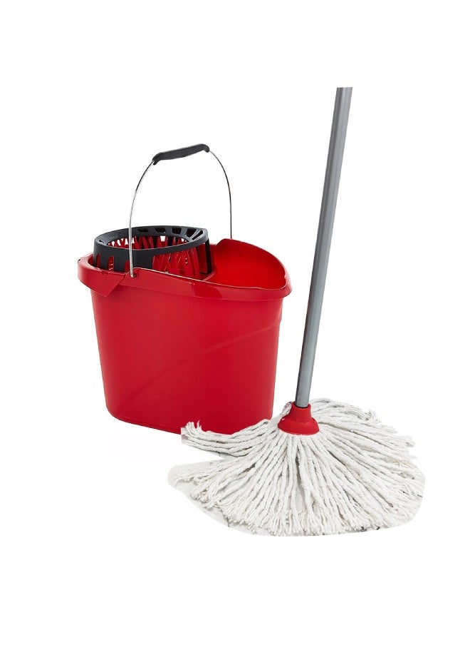 Vileda Vileda Bucket And Wringer 26 x 37.5 x 26.5 Cm + Cotton Mop 10 x 6 x 153 Cm  - Image 5
