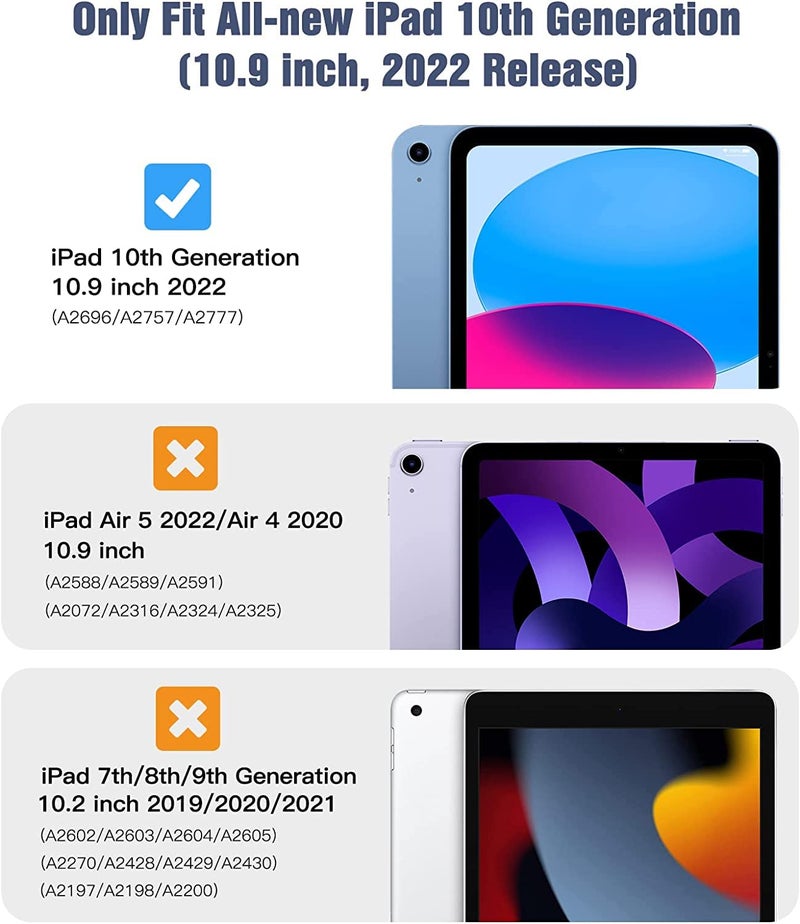 MOCA Case for iPad 10th Generation 2022 iPad 10.9 Inch Slim Stand Hard Shell Back Protective Smart Cover for 10.9” iPad 10th Gen 2022 Release A2696 A2757 A2777 iPad Cover (Purple Marble) - Image 2