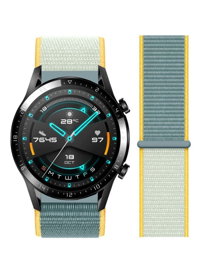 NIBEMINENT Replacement Band For Huawei Watch GT 2 - 46mm Sunshine Green/Yellow - Image 2