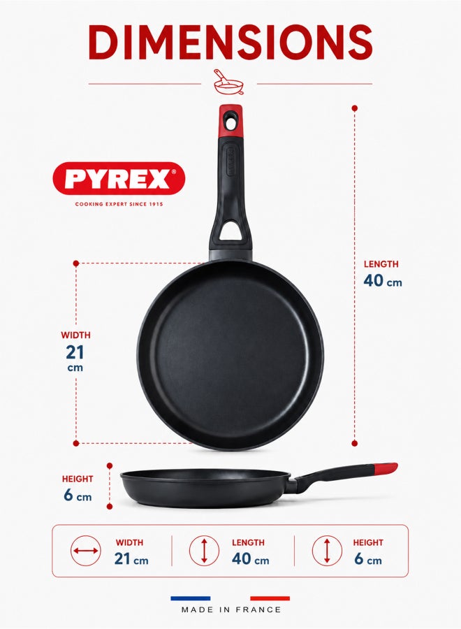بيريكس Pyrex Optima+ Frying Pan 20cm, PFAS-Free Non-Stick Skillet, Induction Compatible, Ergonomic Soft Grip Handle, Suitable for Gas, Electric, Ceramic and Induction Cooktops 20cm - Image 2