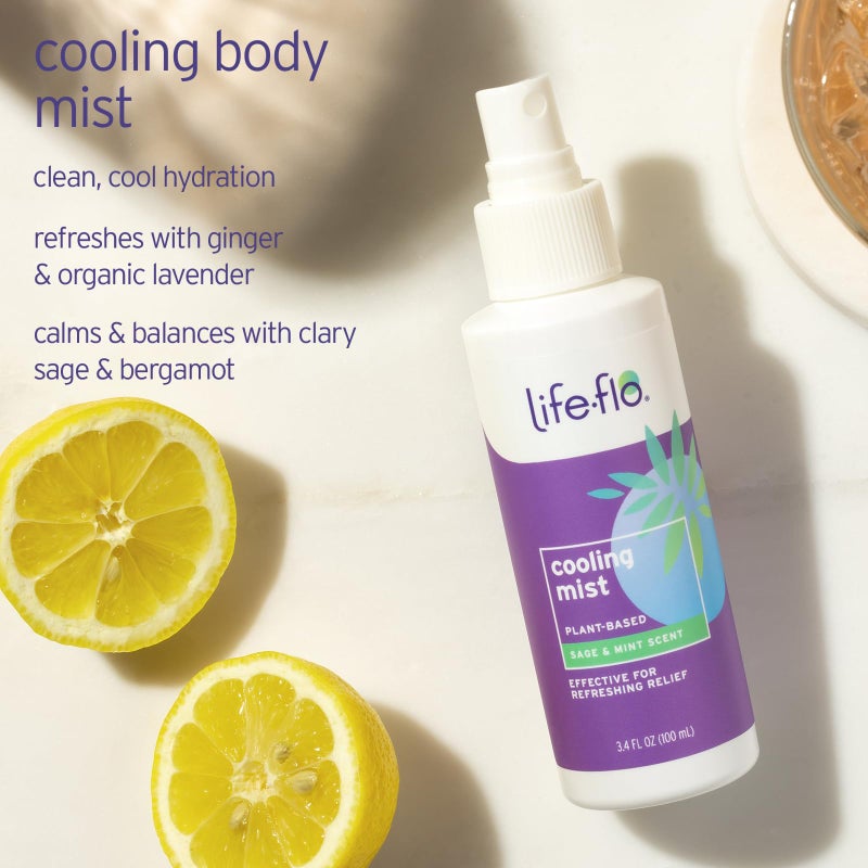 LIFE-FLO Cooling Mist - Refreshing Body Mist for Women - Instantly Cools Hot Flashes with Ginger, Organic Aloe Vera and Lavender - Fresh Sage Mint Scent, 60-Day Guarantee, Not Tested on Animals, 3.4oz - Image 3
