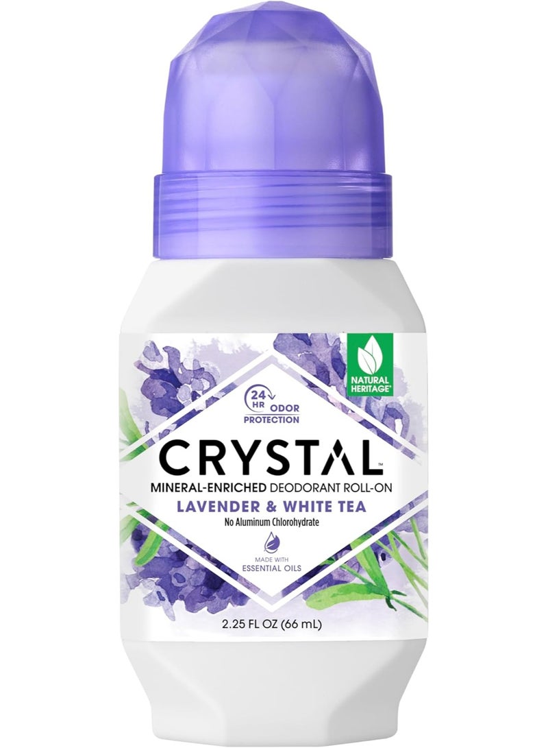CRYSTAL, Mineral-Enriched Deodorant Roll-On, Lavender & White Tea, 2.25 fl oz (66 ml) - Image 1