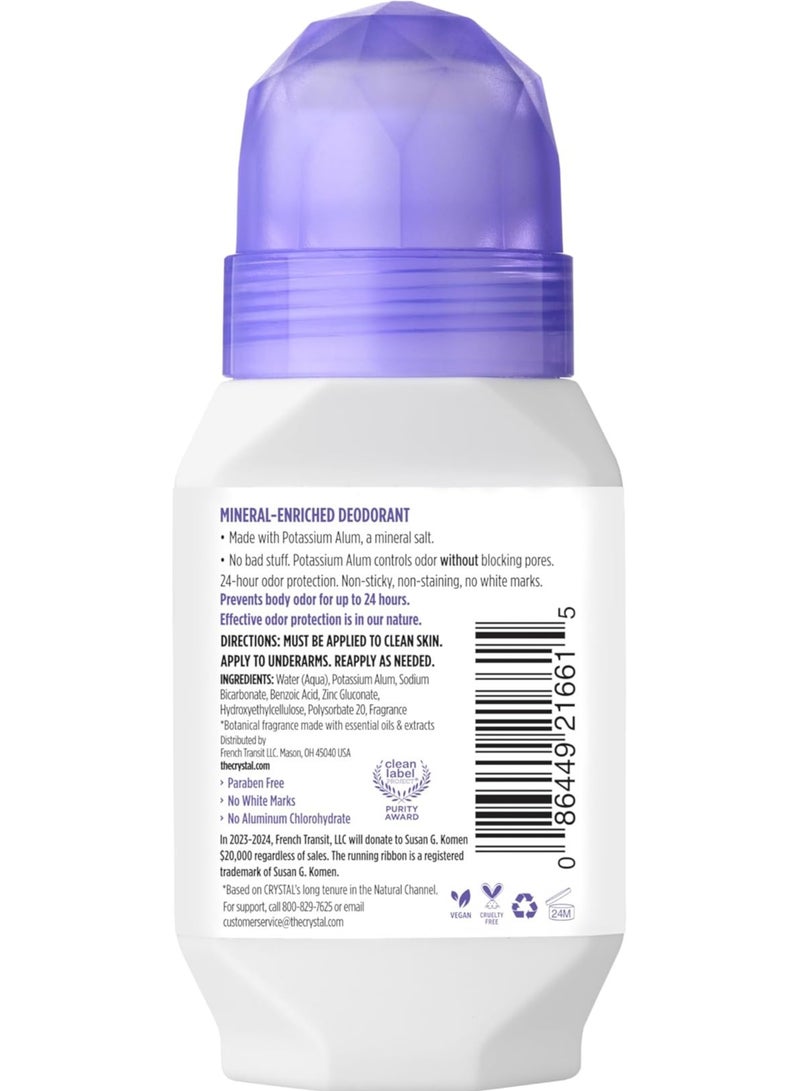 CRYSTAL, Mineral-Enriched Deodorant Roll-On, Lavender & White Tea, 2.25 fl oz (66 ml) - Image 2