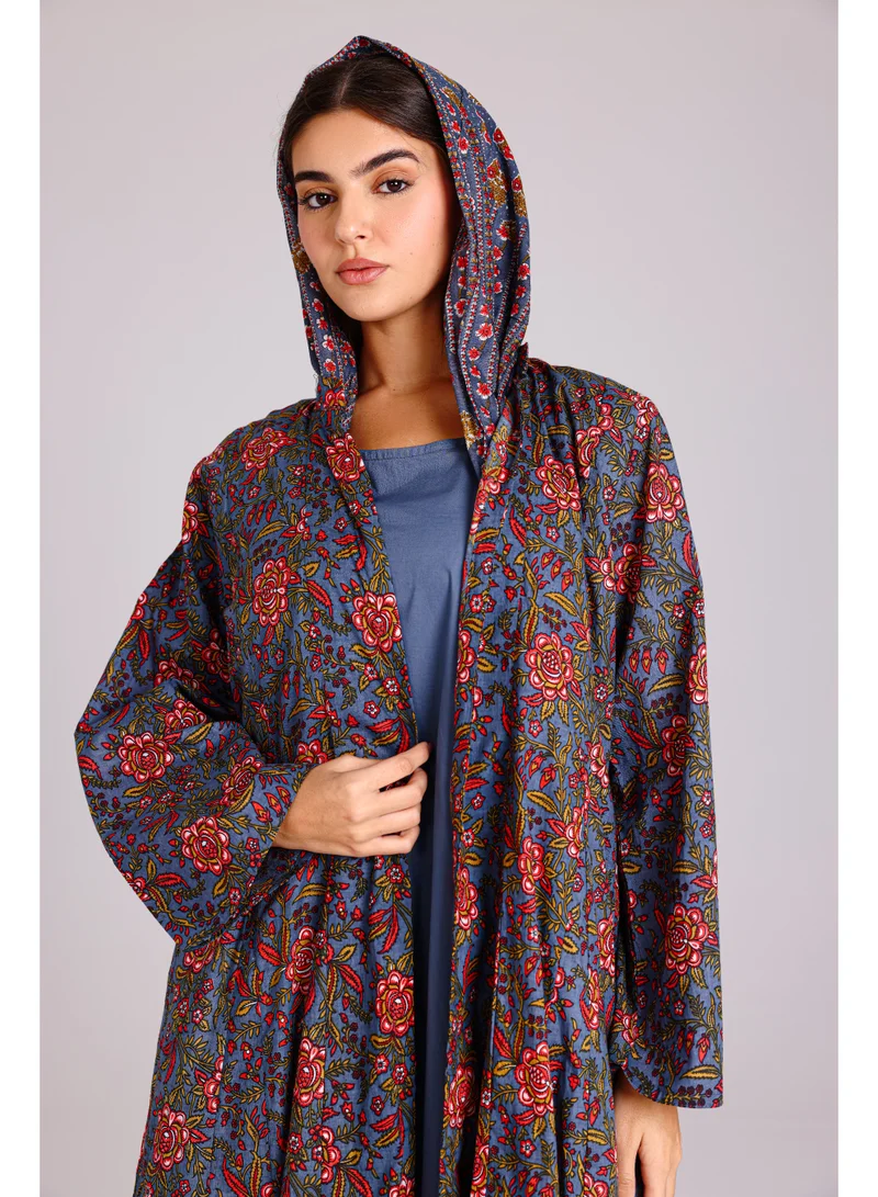 IKKXA Beautiful Flowers Prints Abaya