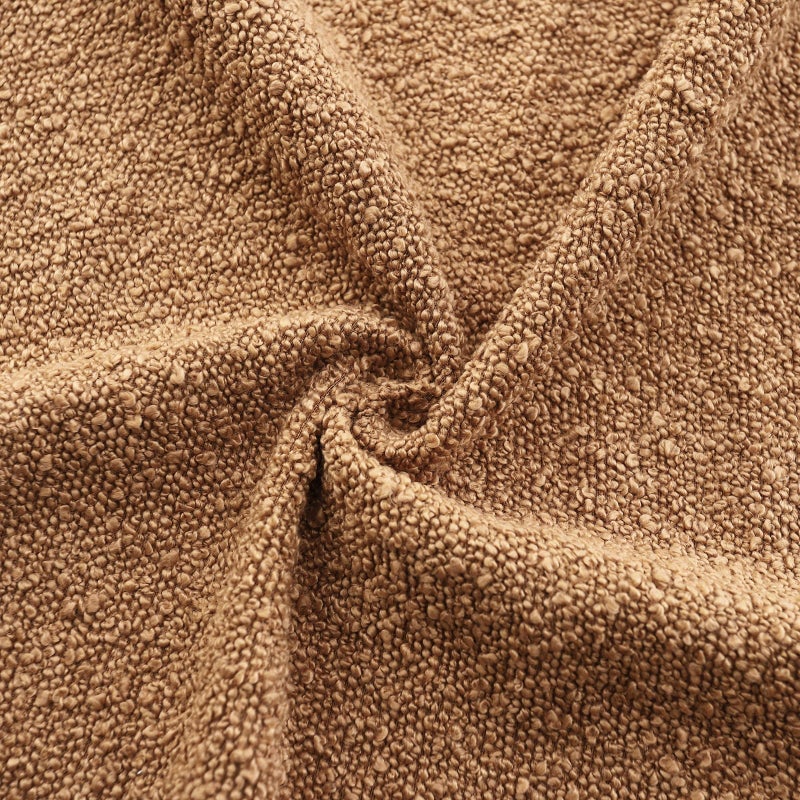 ROMANDECO Boucle Decorative Throw Pillow Covers for Couch Set of 2  24x24 inches  Tobacco - Image 3