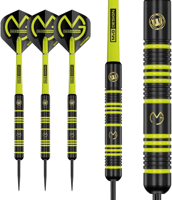 WINMAU Michael Van Gerwen MvG Ambition Professional Brass Steel Tip Darts Set with Flights and Shafts - Image 5