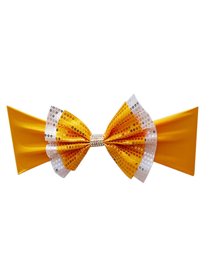 NIBEMINENT Chair Elastic Back Bow Yellow