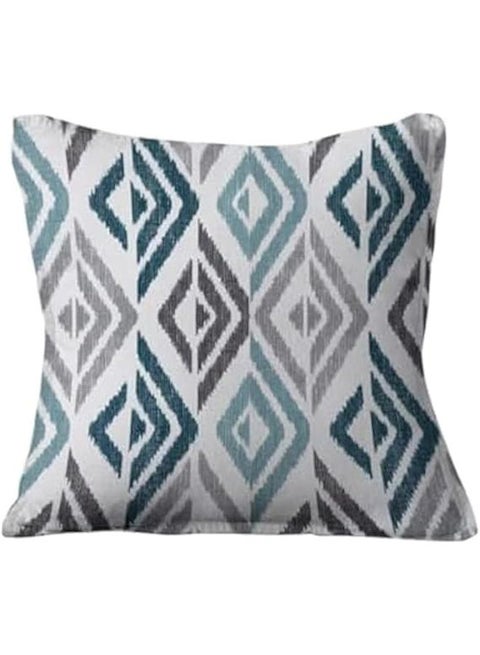 غطاء وسادة من الكتان والقماش المخملي باللون الأزرق المخضر - مجموعة من قطعة واحدة