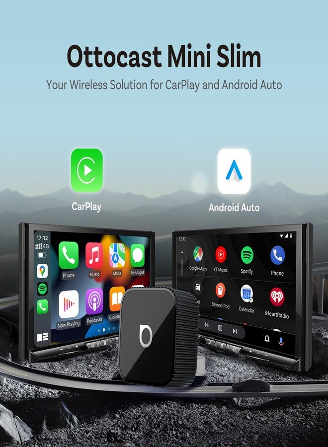 أوتوكاست محول OTTOCAST اللاسلكي للسيارة 2 في 1، يدعم CarPlay وAndroid، صغير الحجم ونحيف، متوافق مع هواتف iOS 10+ وAndroid 11+، يدعم عدة مستخدمين، سهل الاستخدام، اتصال سريع - Image 2