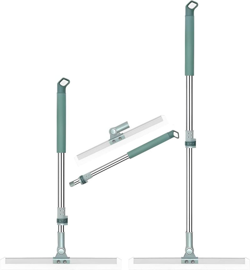 Magic Broom Sweeper 2 in 1 Floor Cleaner Brush Multifunction Magic BroomSilicone Floor Squeegee Broom with Long HandleScraping Besom for Floor Bathroom Kitchen Shower Tile Pet Hair Blue