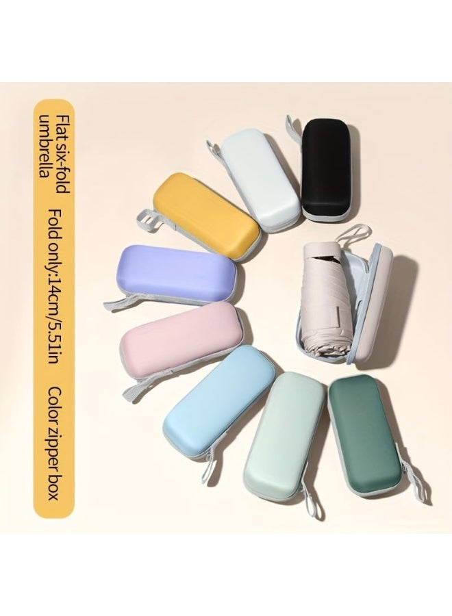 KHAJUL Mini Travel Umbrella, Mini Windproof Folding Travel Umbrella, Portable Lightweight Compact Parasol with 95% UV Protection for Sun and Rain, Popular Style for Women - Image 3