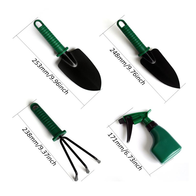 Gardening Hand Tools: 10Pcs Green Heavy Duty Stainless Steel Set - Ergonomic Anti-slip Handle Garden Tool Set for Home Gardeners, Beginners And Experienced Gardeners - Image 3