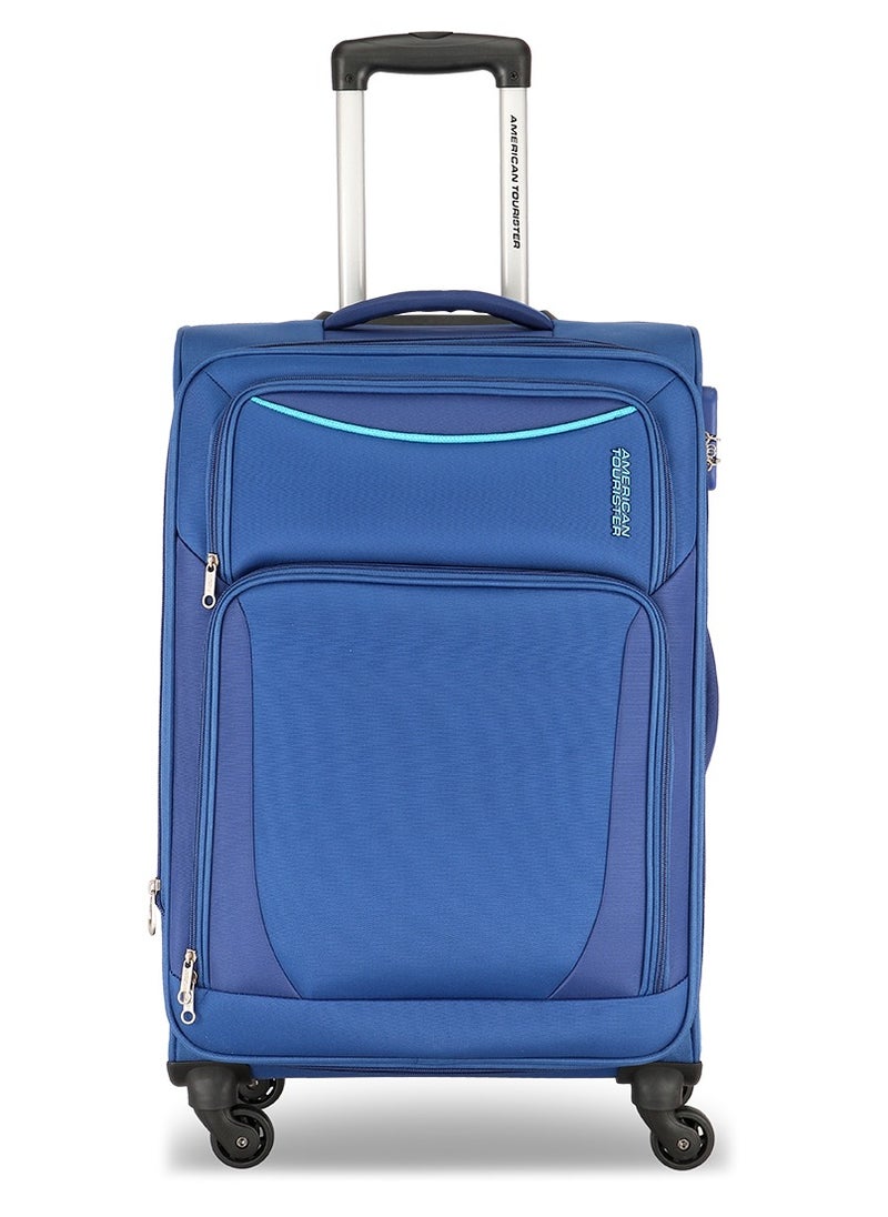 AMERICAN TOURISTER PORTLAND Soft Spinner Trolley Luggage MEDIUM 68CM BLUE  - Image 1