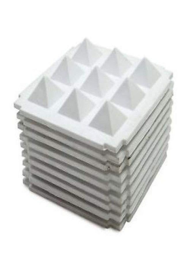 ACS Pyramid Plastic Chips set White for home and office(7 x 7 x 2 cm)