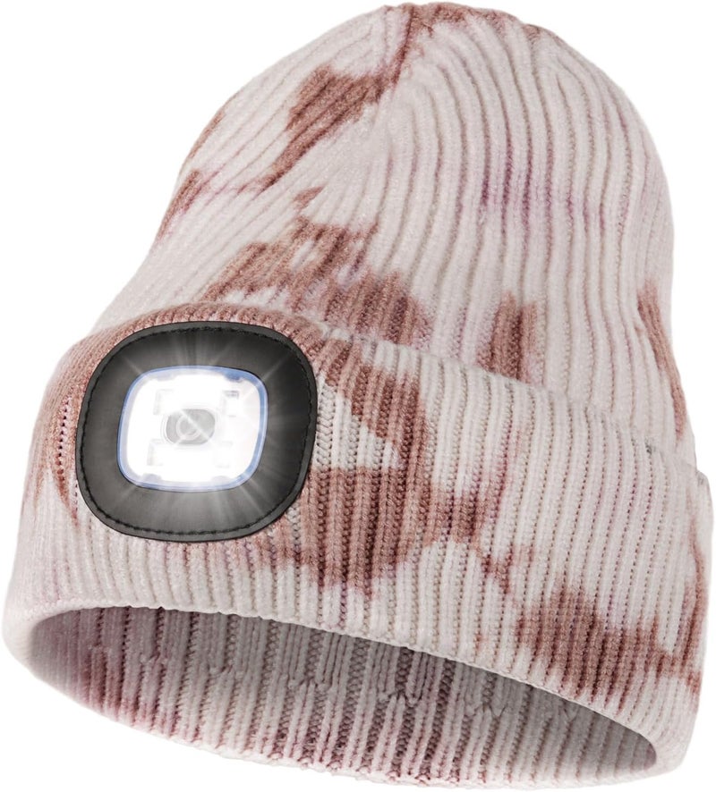 MELASA Unisex Hat with Light, USB Rechargeable Hands Free Headlamp LED Beanie, Winter Gifts for Men Dad Father Husband Him - Image 1