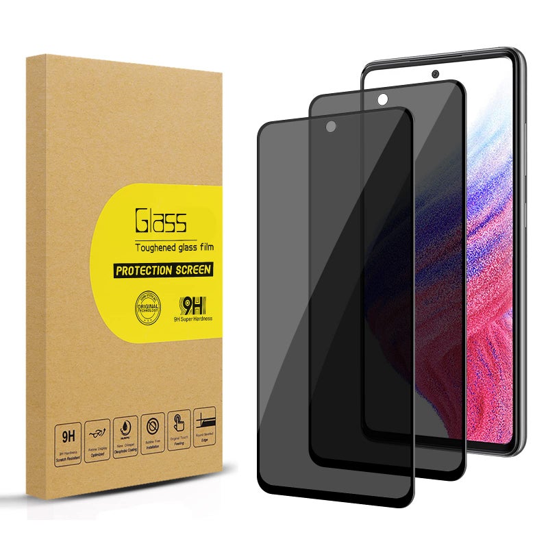 Lokyoo 2 Pack Privacy Screen Protector for Samsung Galaxy A53 5G A51 5G A52 4G A52 5G A52sAntiSpy Tempered Glass Ultra HD AntiScratch BubbleFree Easy Install 9H Protective Glass Black - Image 2