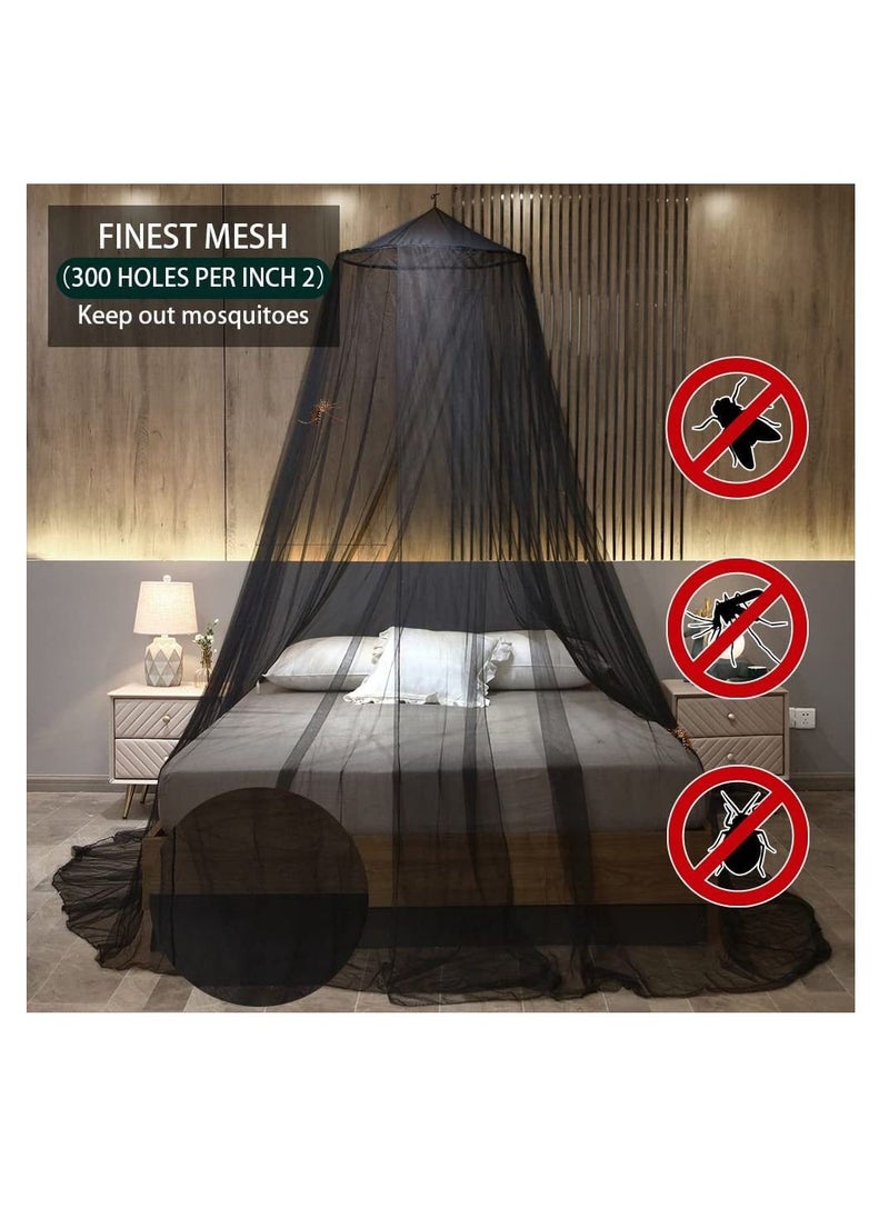 Y&D - Universal Bed Hanging Mosquito Mesh Net Polyester Black - Image 1