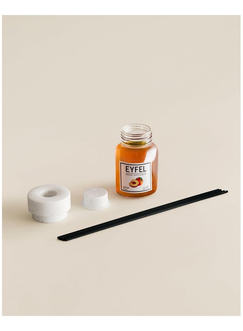 EYFEL Peach Reed Diffuser Set – 120ML Premium Long-Lasting Fragrance with Elegant Diffuser Sticks for Bathrooms, Living Spaces, Offices, Shops & Showrooms  - Image 3