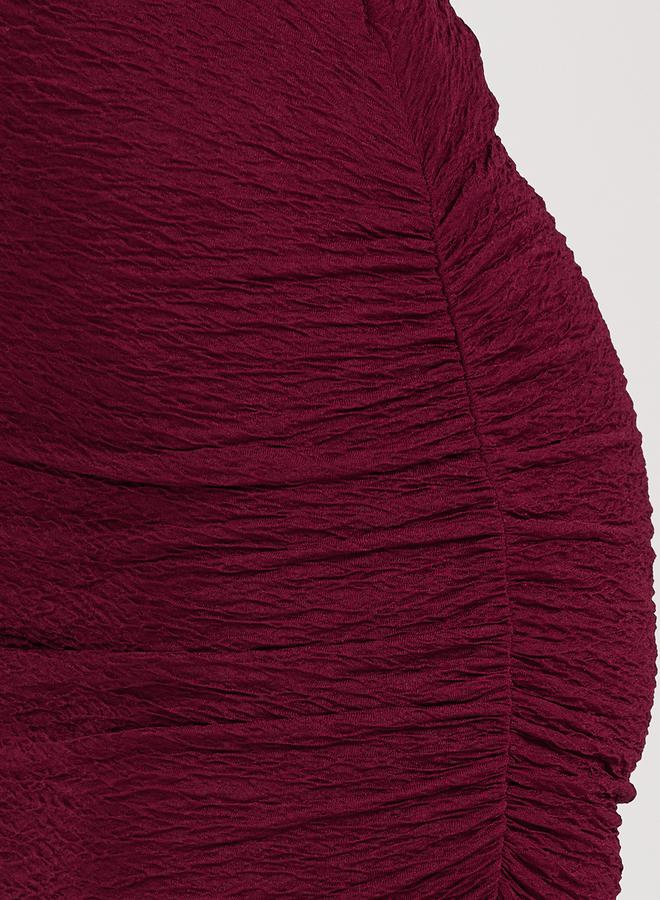 Styli Textured Knit Bodycon Maxi Skirt with Gathered Detail - Image 3