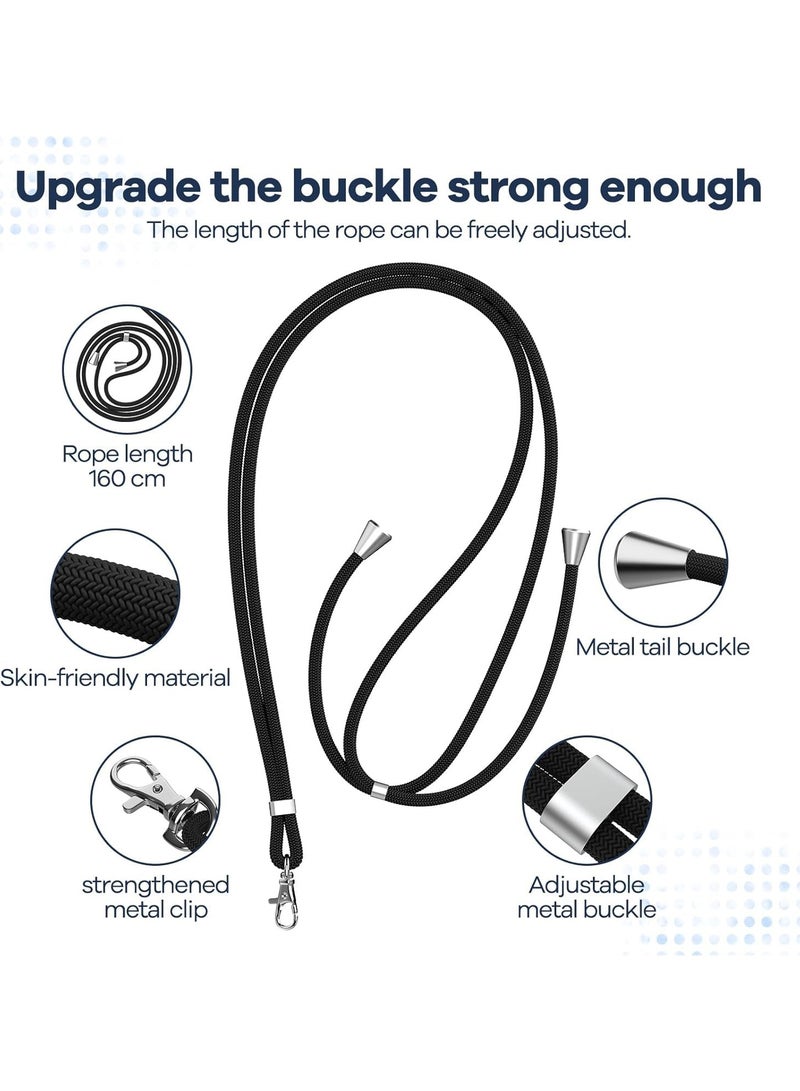 general Cell Phone Lanyard, Adjustable Cell Phone Crossbody Neck Strap, High Quality Thick Rope Elastic, Compatible with iPhone Android Smartphones, Black - Image 2
