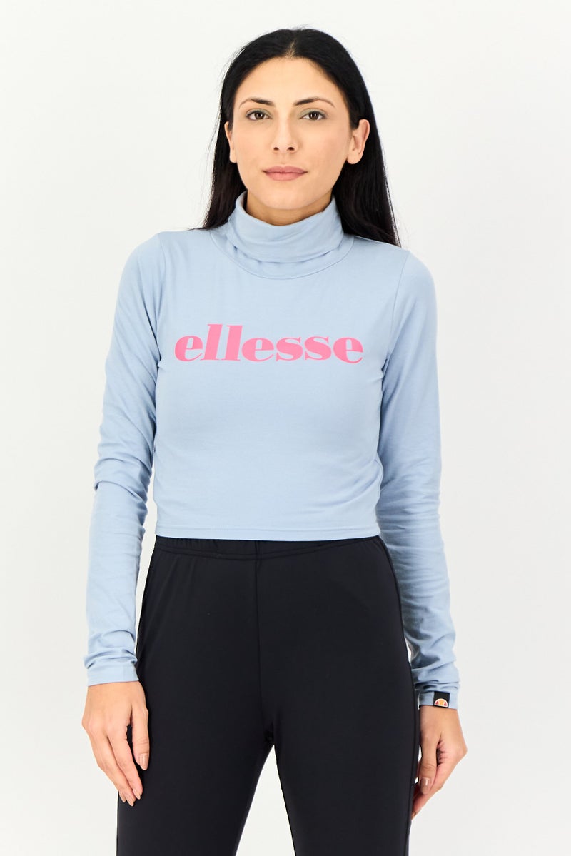 Ellesse Women Sportswear Fit Long Sleeve Outdoor Cropped Tops, Light Blue - Image 1
