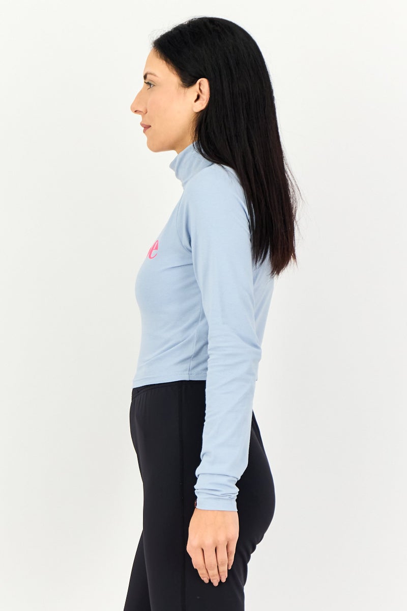 Ellesse Women Sportswear Fit Long Sleeve Outdoor Cropped Tops, Light Blue - Image 2