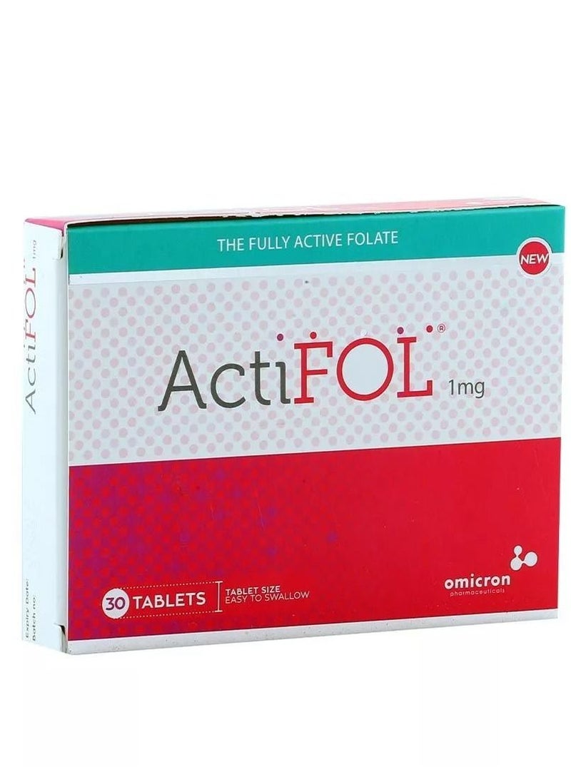 omicron pharmaceuticals Actifol 1 mg 30 Tablets  - Image 1