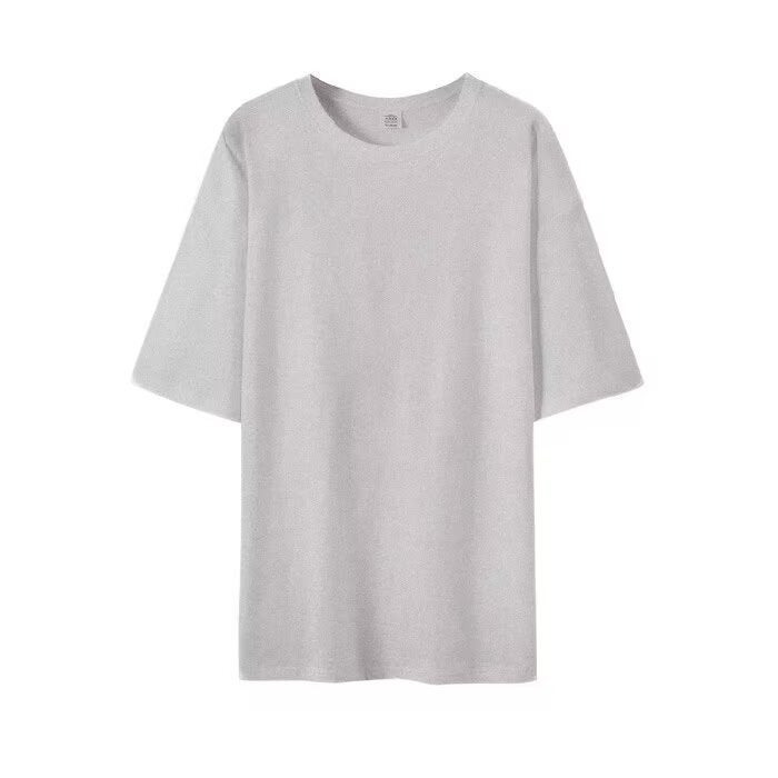 220G Siro Spinning Large Drop Shoulder Loose Version 100% Cotton Combed Tight Siro Spinning Cotton Short Sleeve Solid Color T-Shirt - Image 4