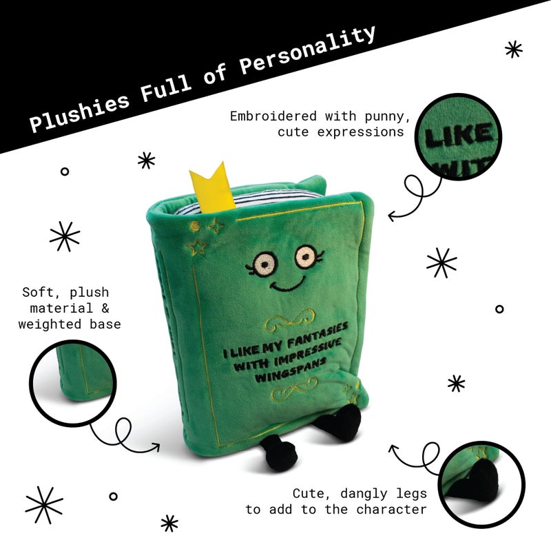 Punchkins Plushie - I Like My Fantasies with Impressive Wingspans Funny Book Plush, Gift for Readers, Silly Plush Toy for Gifting - Image 5