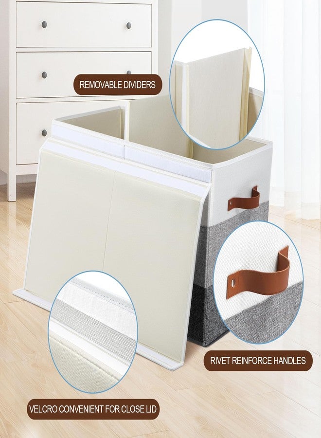 Mayniu Large Toy Box Chest with Divider, Sturdy Toy Storage Organizer Bin Baskets with Lid for Kids, Boys, Girls, Nursery, Living Room, Bedroom, Playroom, Closet, 25"x13" x16"(Gradient Grey) - Image 3