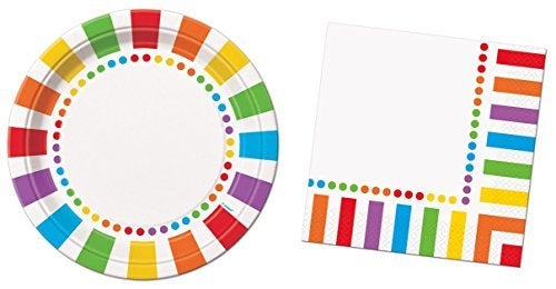 Unique Rainbow Birthday Round Dinner Plates (9"") - 8 Count  Elegant & Vibrant Design  Premium Paper Party Plates For Parties & Events - Image 3