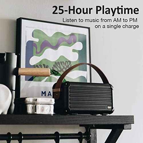 Divoom Mocha Retro Portable Bluetooth Speaker with 40W Stereo Sound, Bassup, Bluetooth 5.0, 25-Hour Playtime, Perfect Speaker for Home, Party, Outdoors, Travel (Black) - Image 5