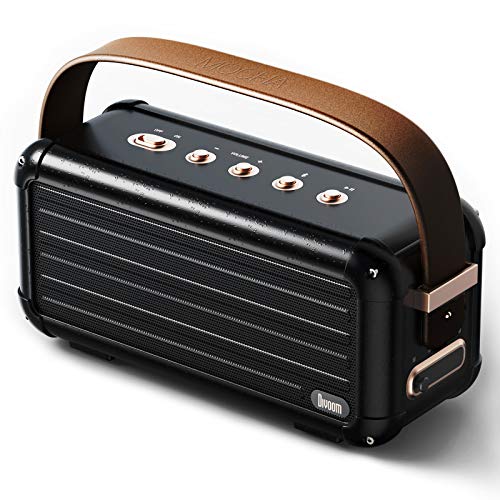 Divoom Mocha Retro Portable Bluetooth Speaker with 40W Stereo Sound, Bassup, Bluetooth 5.0, 25-Hour Playtime, Perfect Speaker for Home, Party, Outdoors, Travel (Black) - Image 1