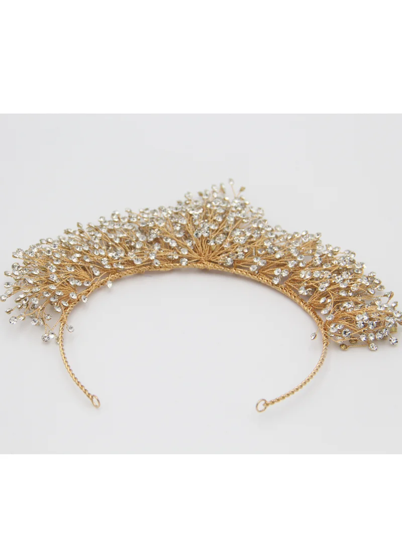 D'Daniela Ddaniela Joana Collection Faux white gold stones Crown Tiara